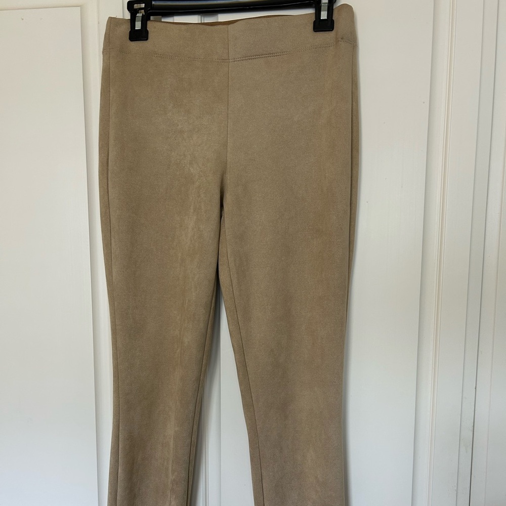 MAX STUDIO CAMEL COLOR FAUX SUEDE PULL ON PANTS